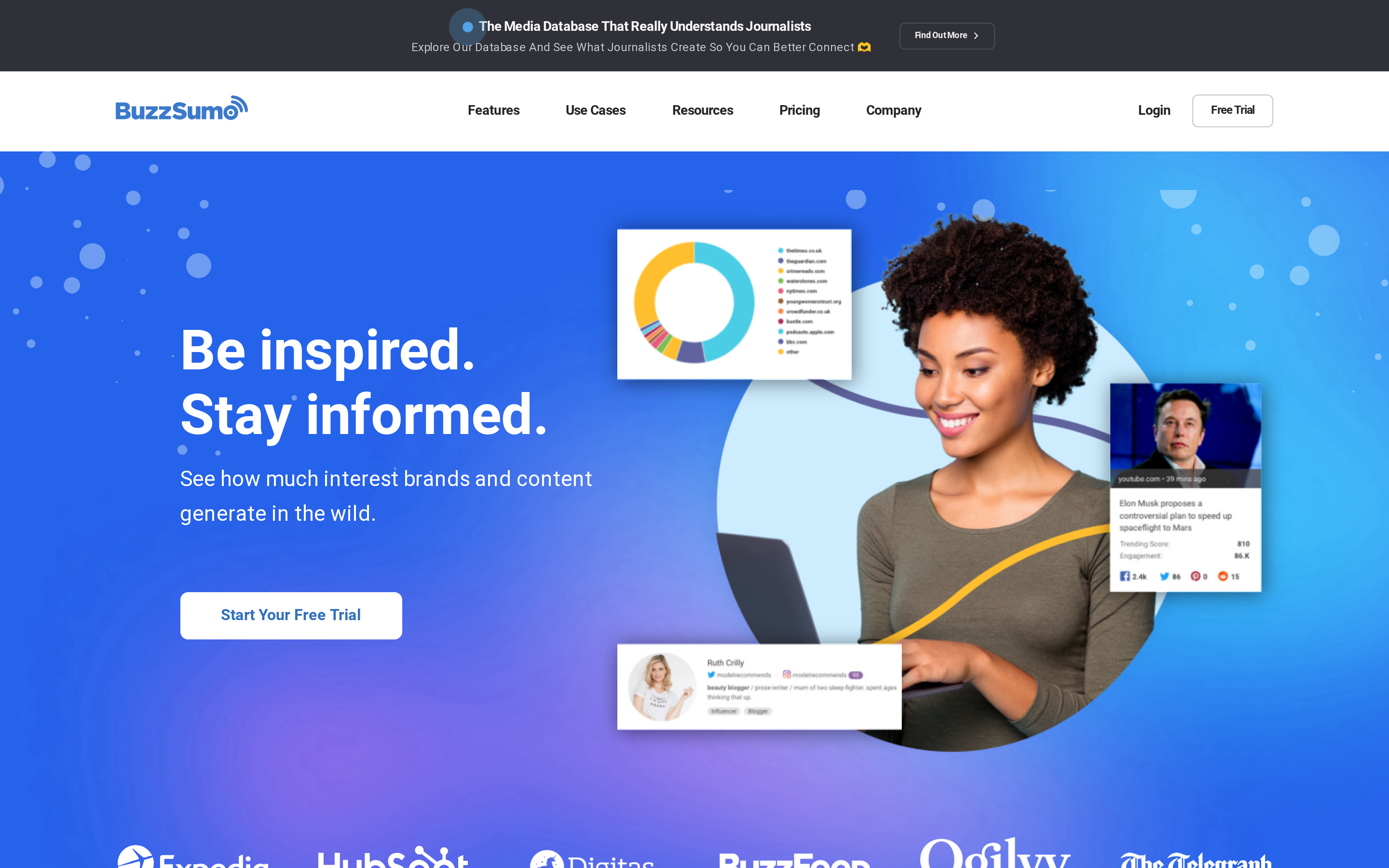 BuzzSumo supporting content research, trend analysis, monitoring, and outreach