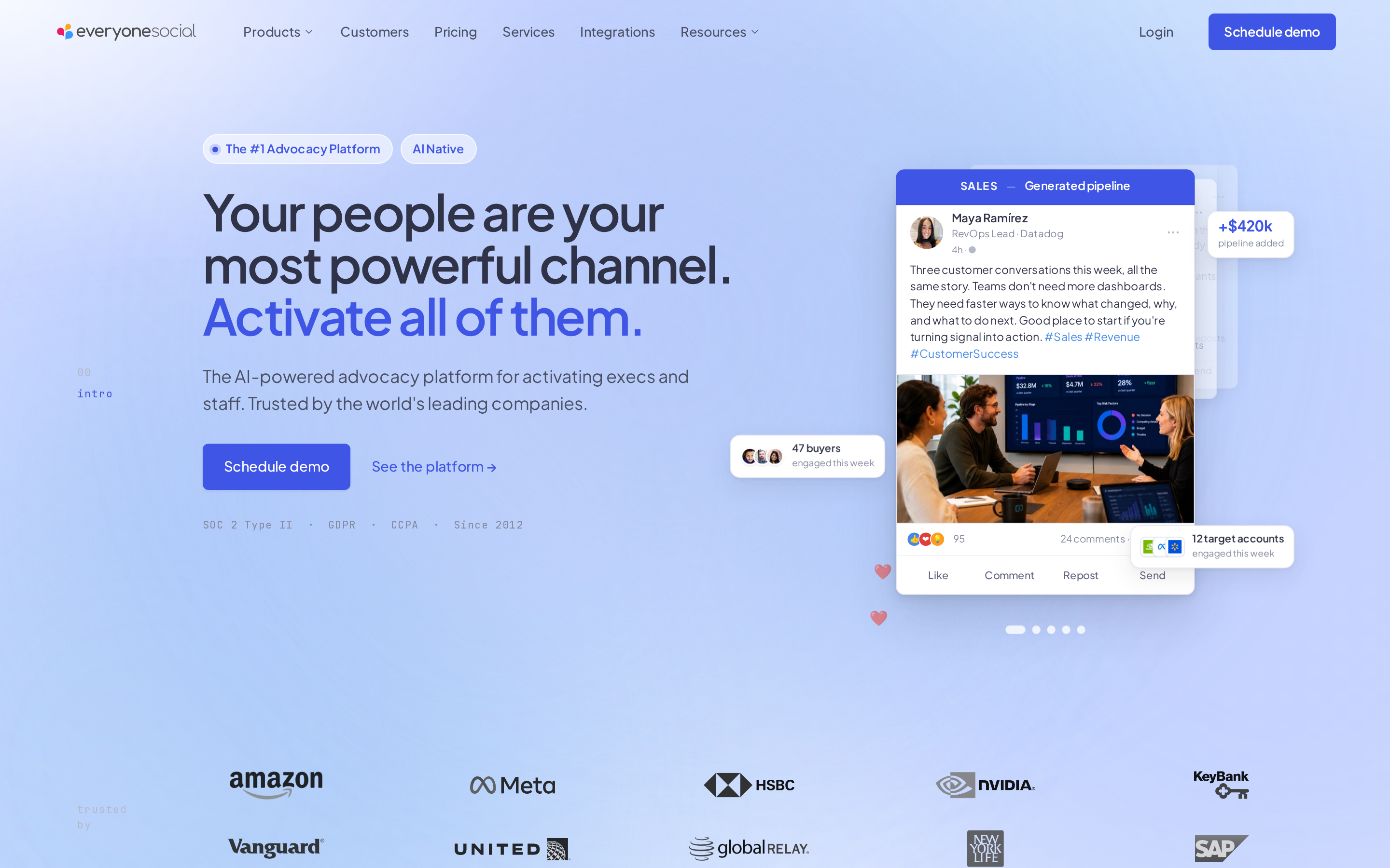 EveryoneSocial distributing approved marketing content through employee social networks