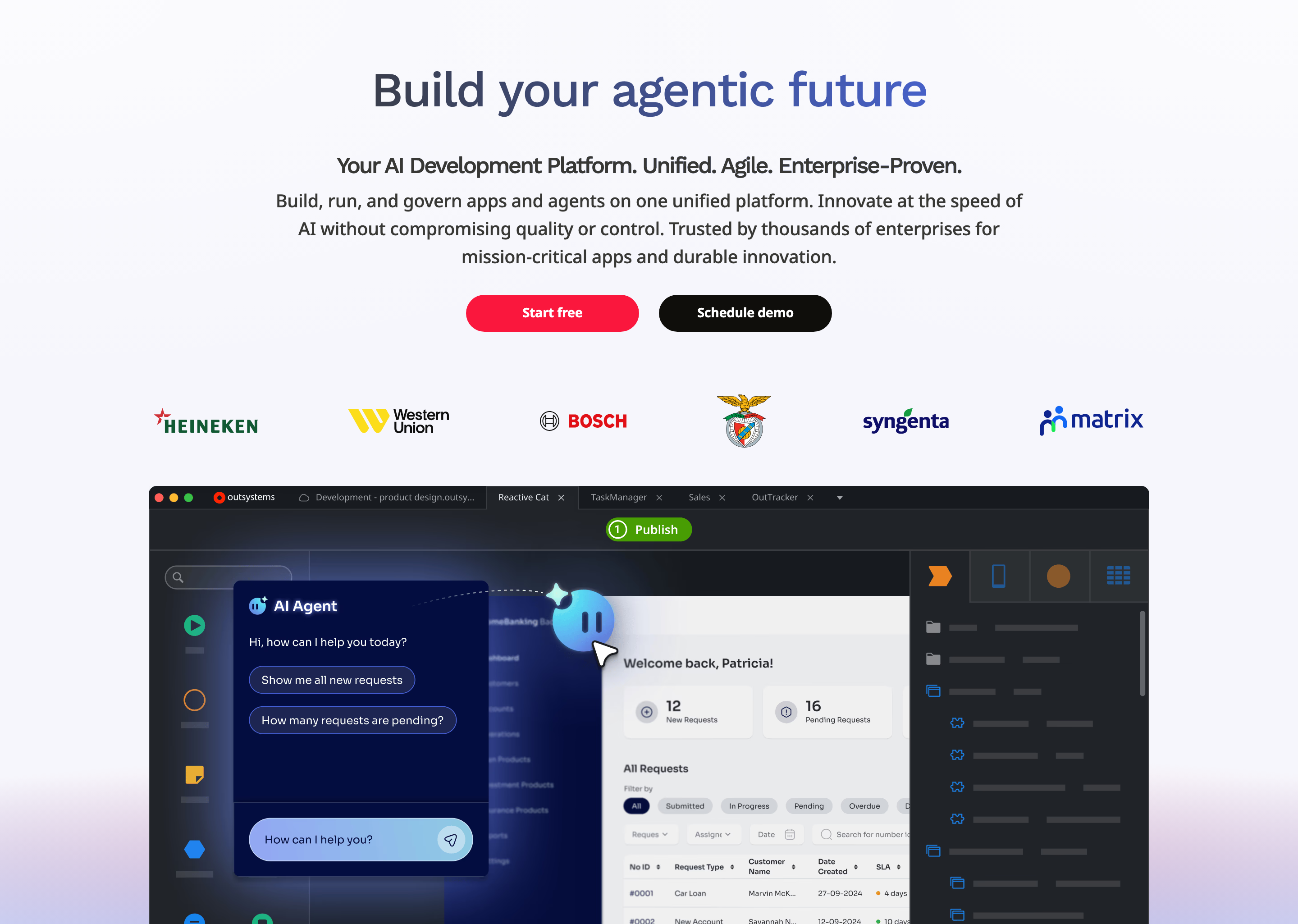 OutSystems landing page