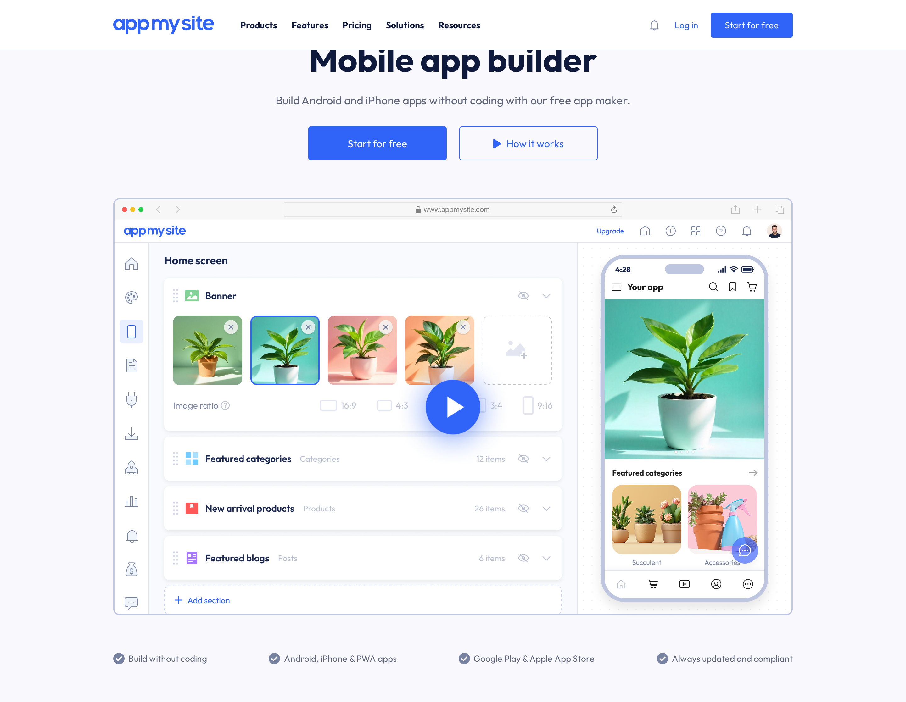 AppMySite website-to-app builder for WordPress and WooCommerce stores