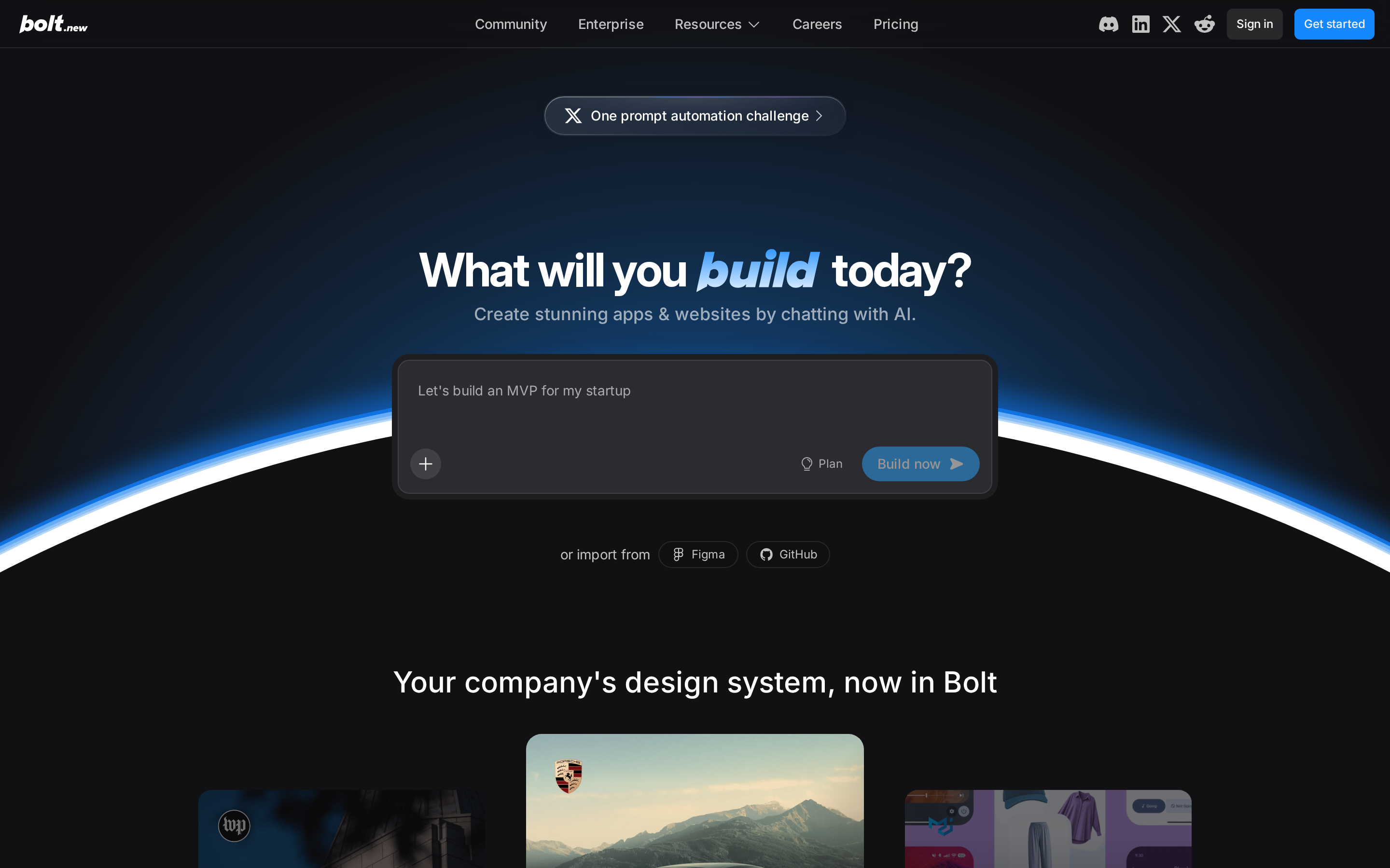 Bolt browser app generator for fast full-stack web prototypes