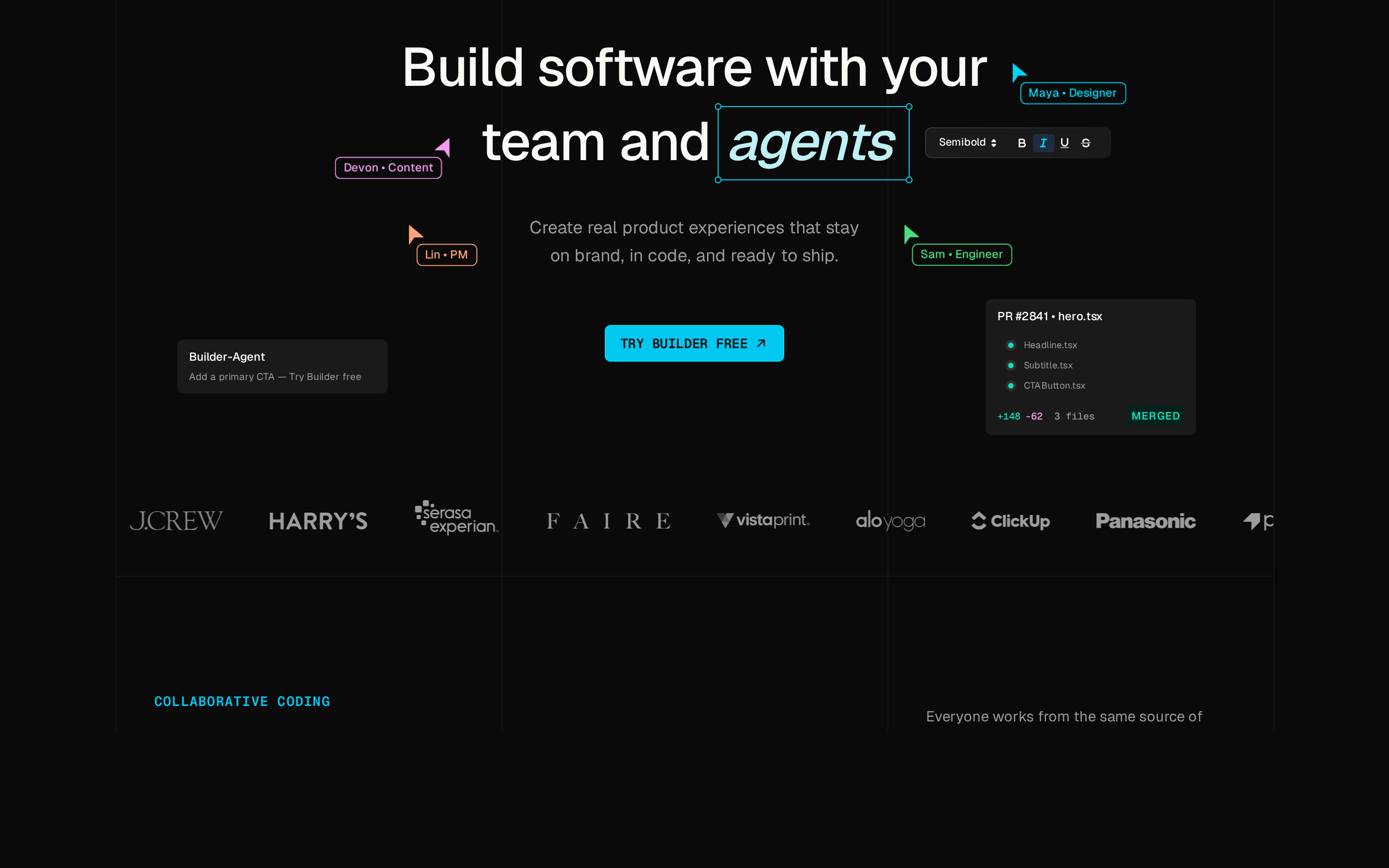 Builder.io combines visual editing with code output for web and mobile