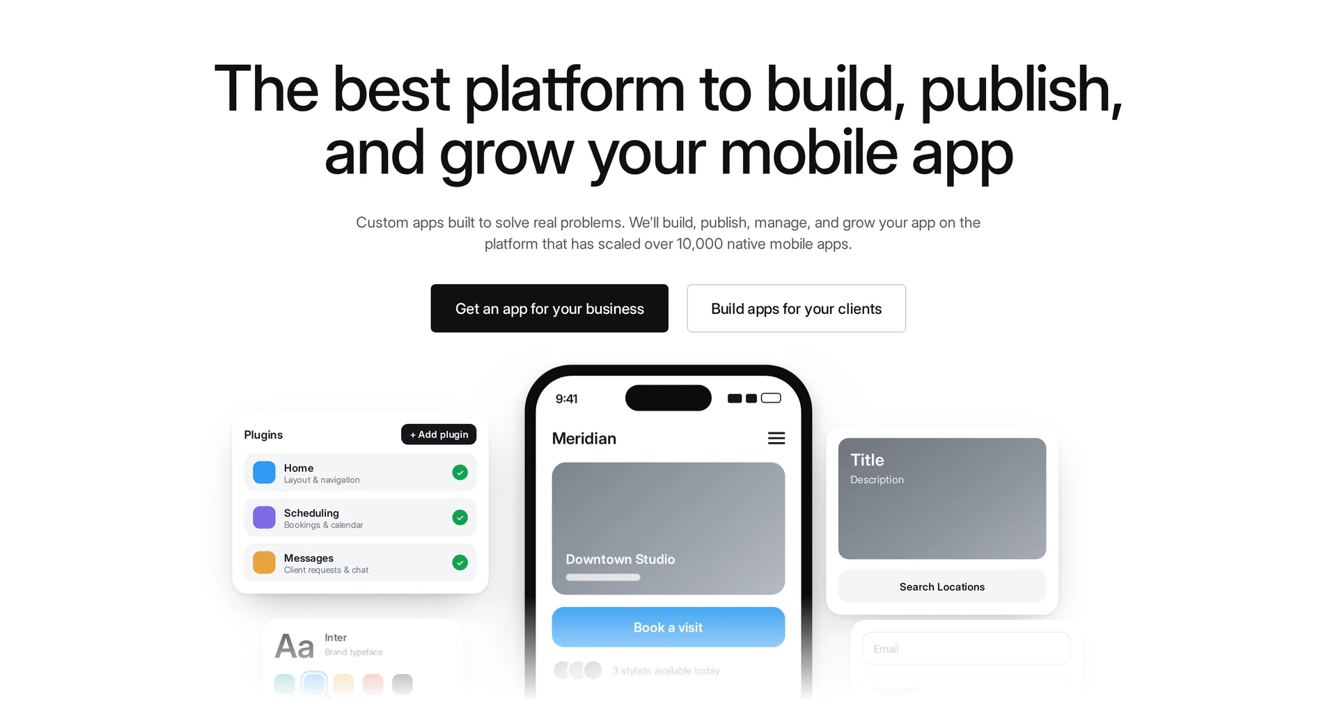 Buildfire plugin-based builder with a mobile app preview