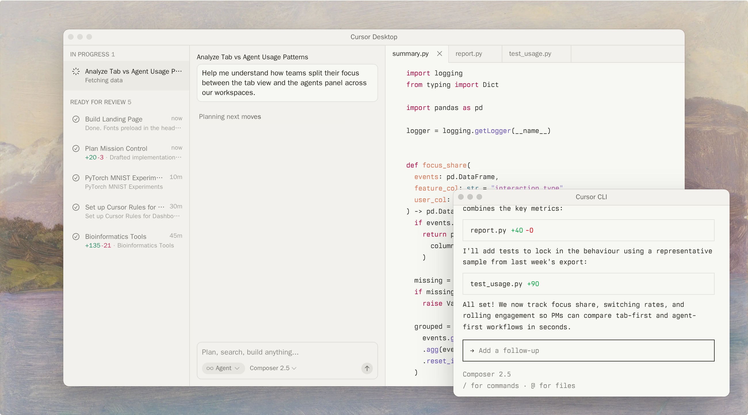 Cursor code editor for AI-assisted changes across an existing repository