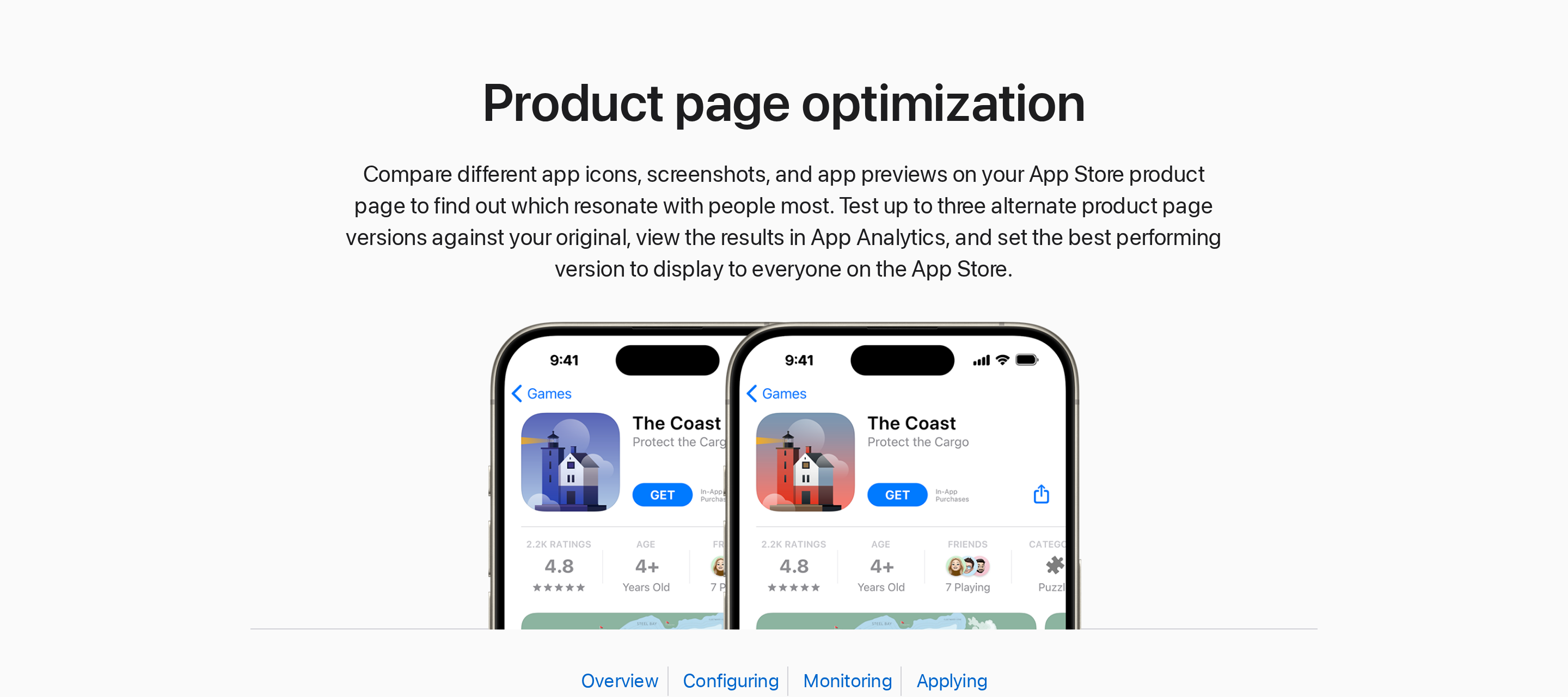 Apple Product Page Optimization for testing App Store icons, screenshots, and previews