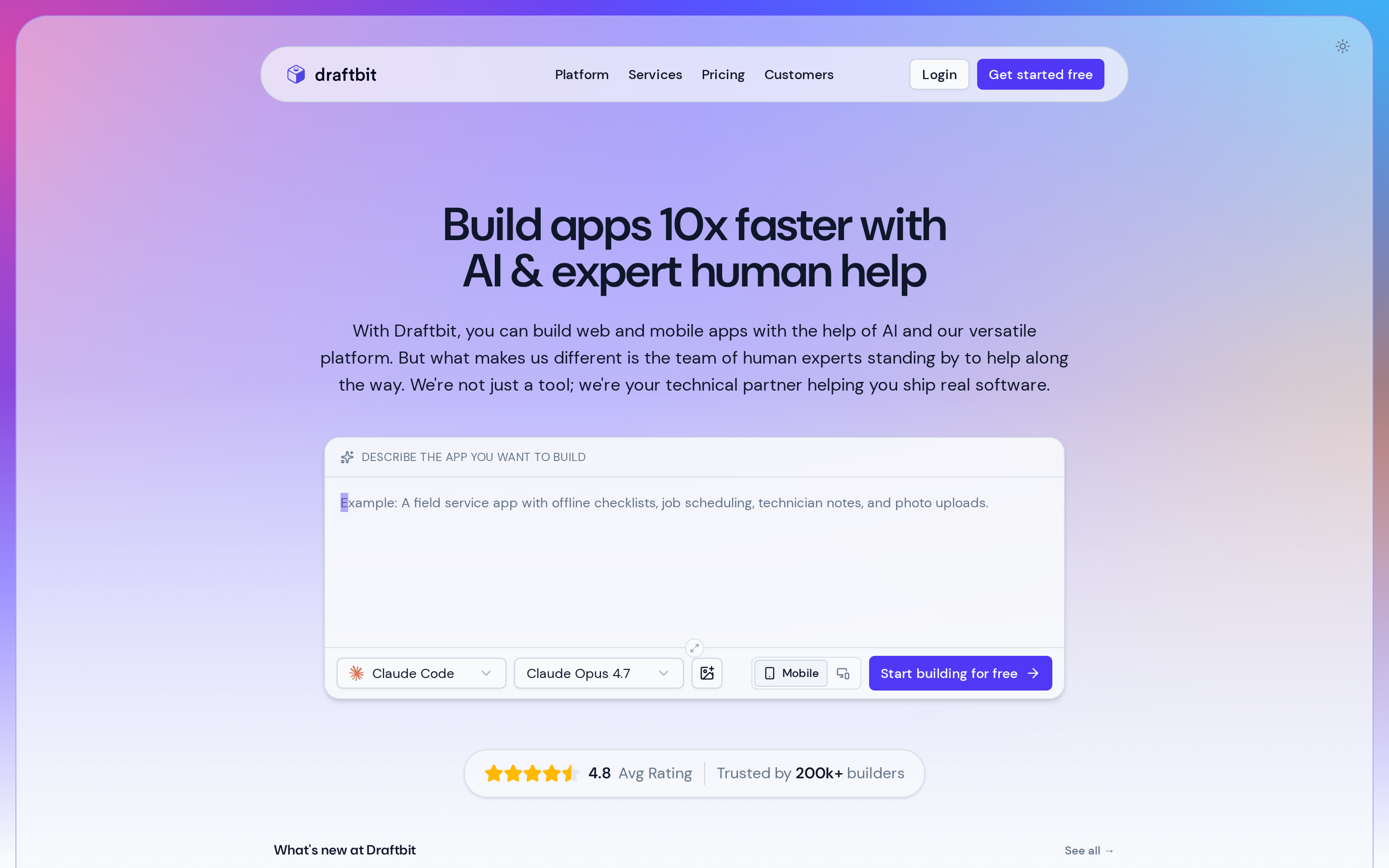 Draftbit's React Native visual editor with infinite canvas and full TypeScript code export