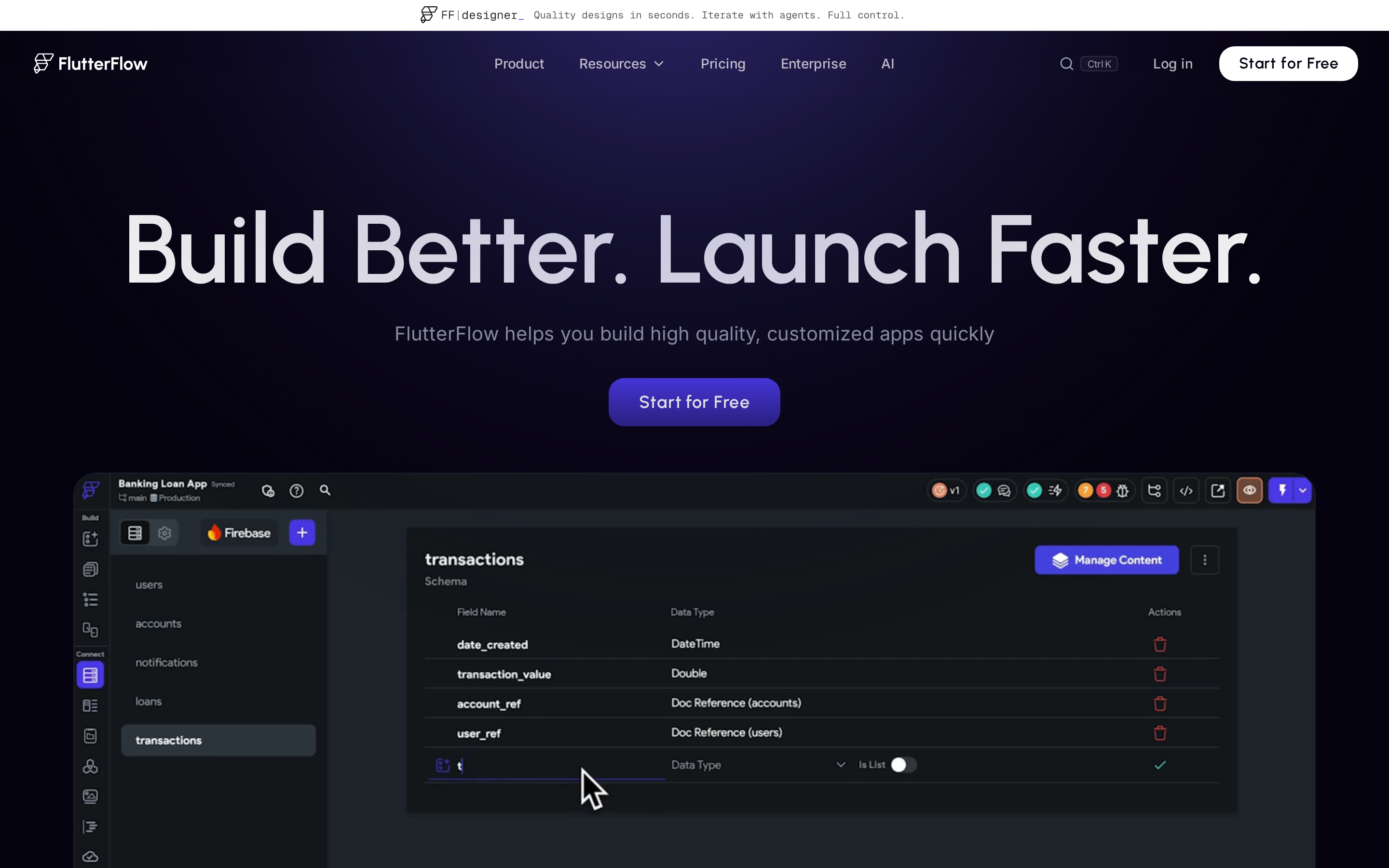 FlutterFlow AI Gen visual Flutter builder for AI-generated screens and cross-platform apps