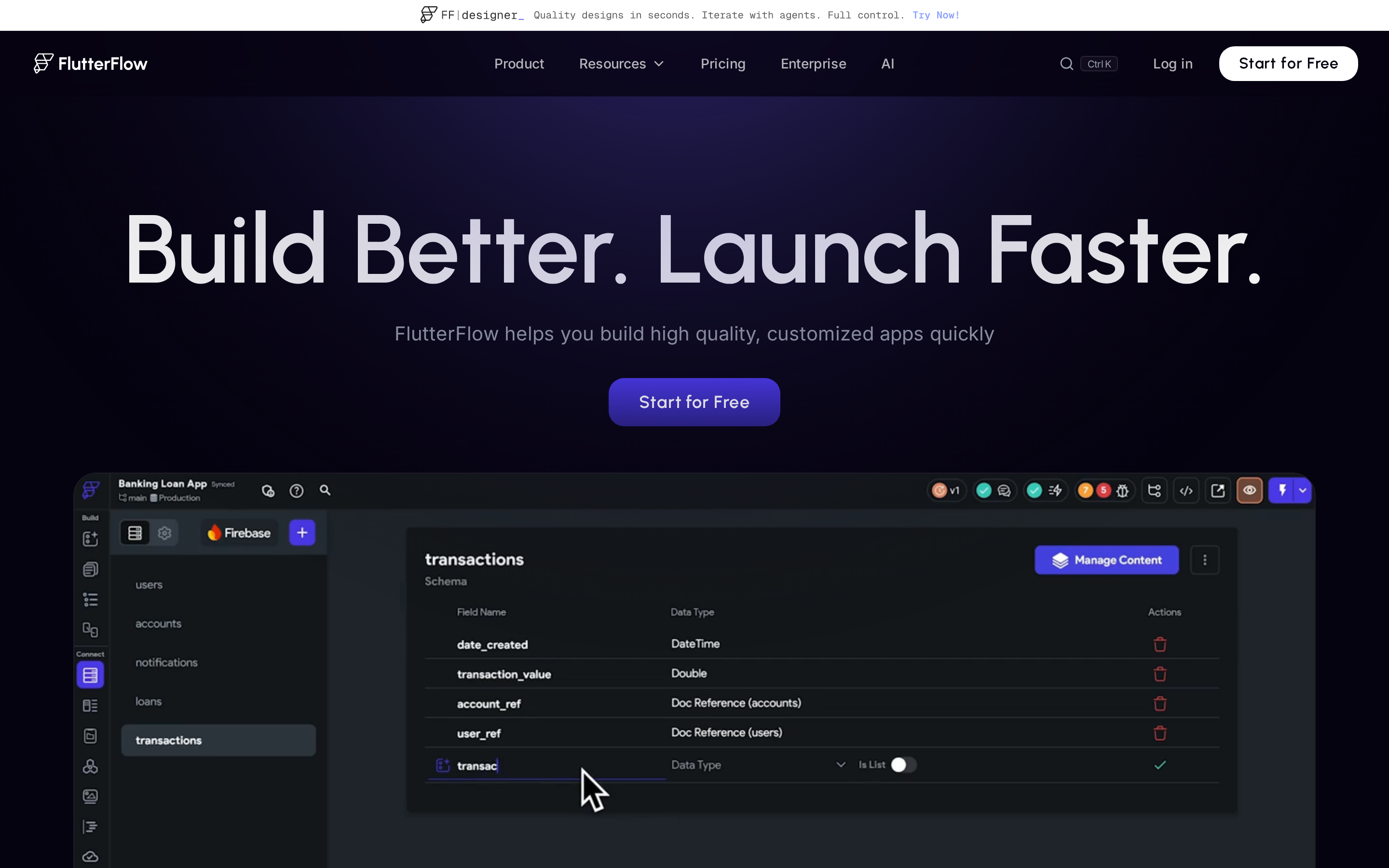 FlutterFlow visually builds multi-platform apps with editable Flutter code