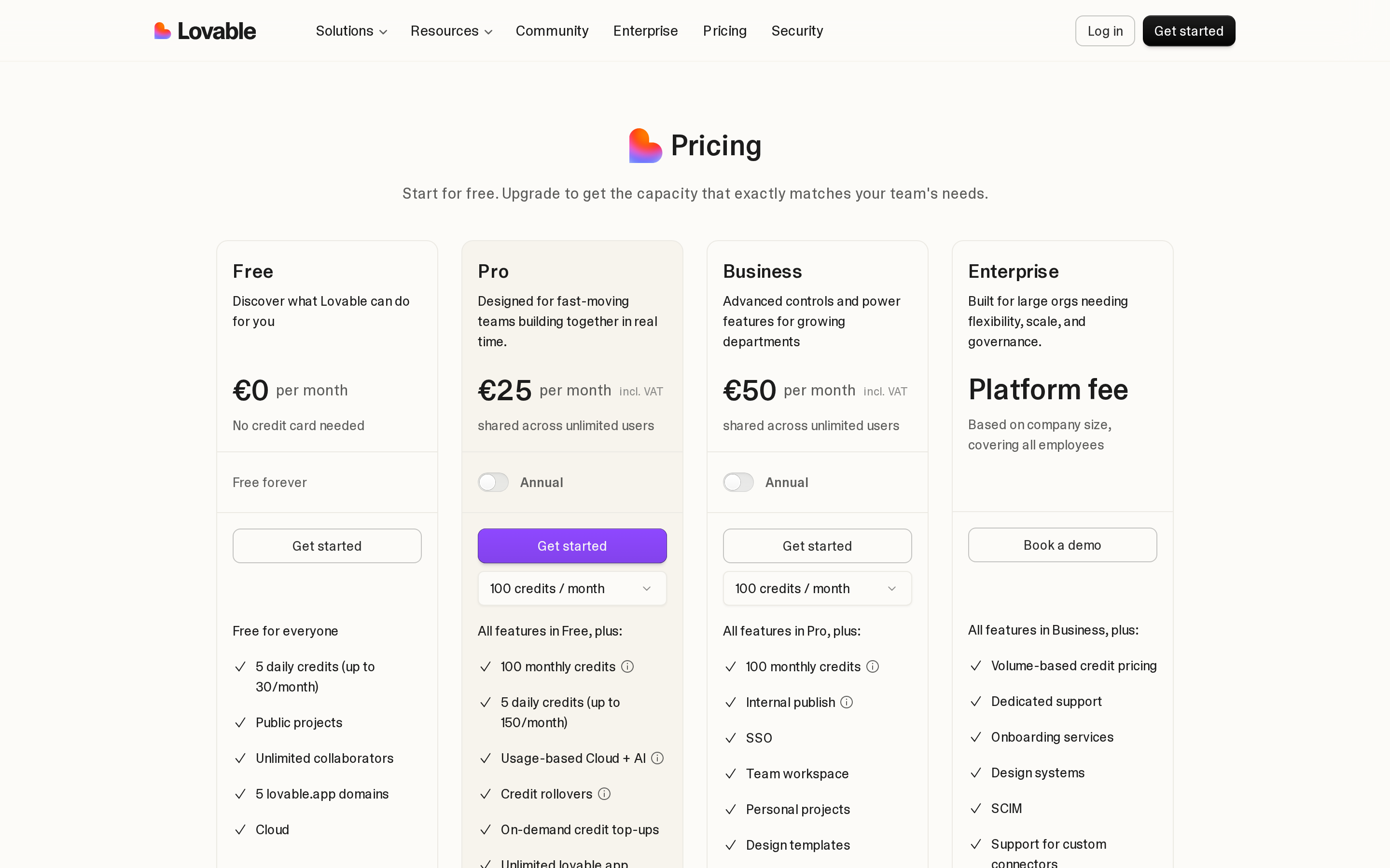 Lovable full-stack web app builder interface
