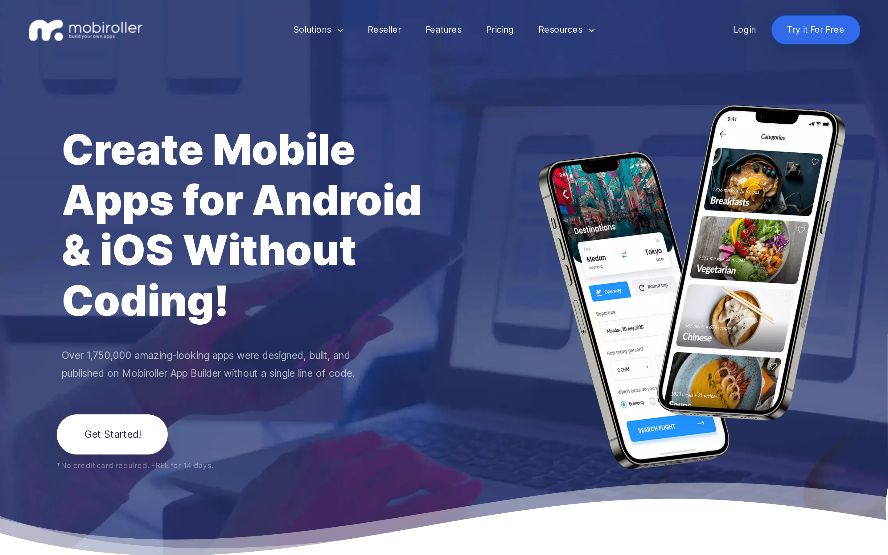 Mobiroller's affordable drag-and-drop mobile app builder