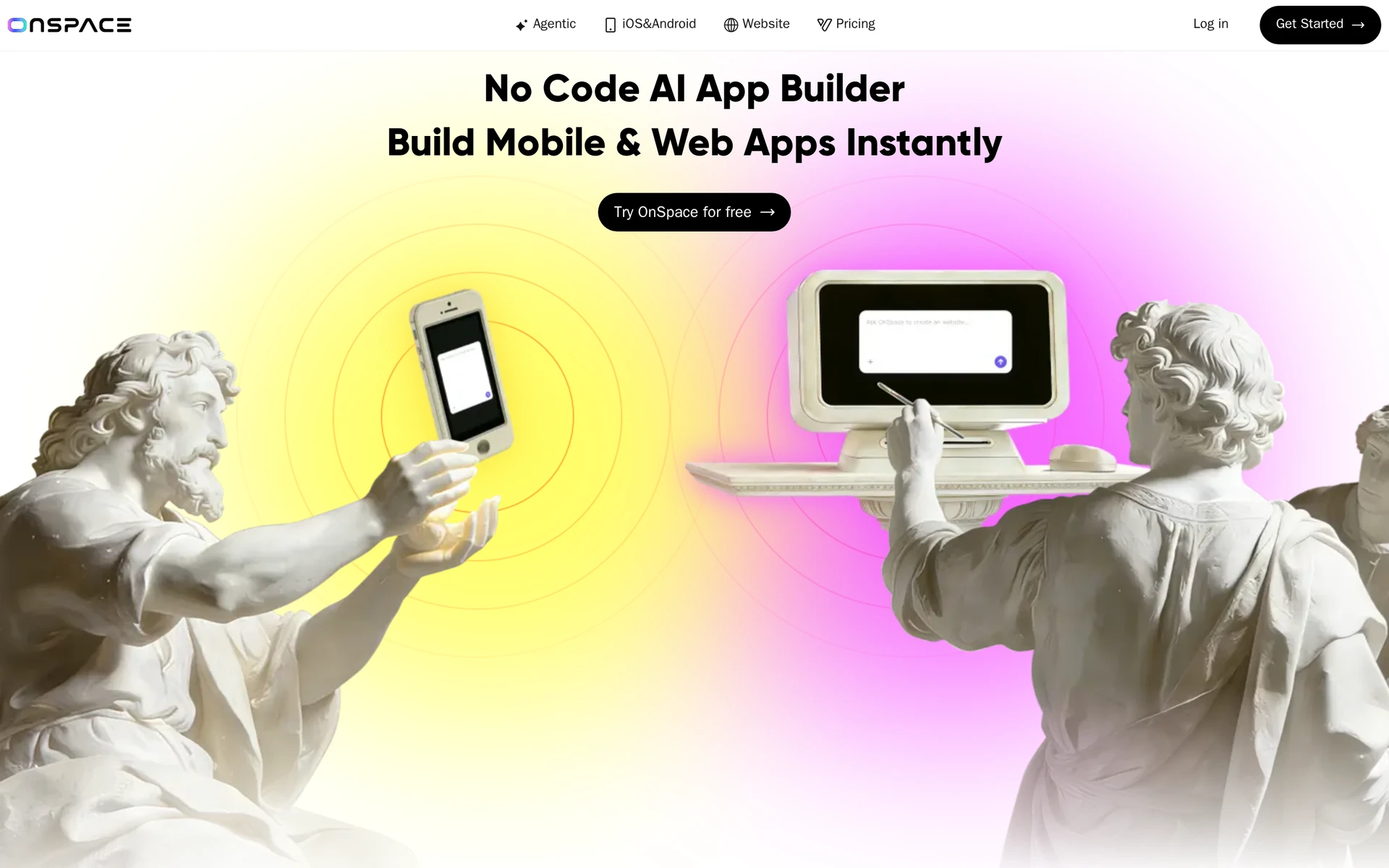 OnSpace AI no-code React Native builder with managed backend services