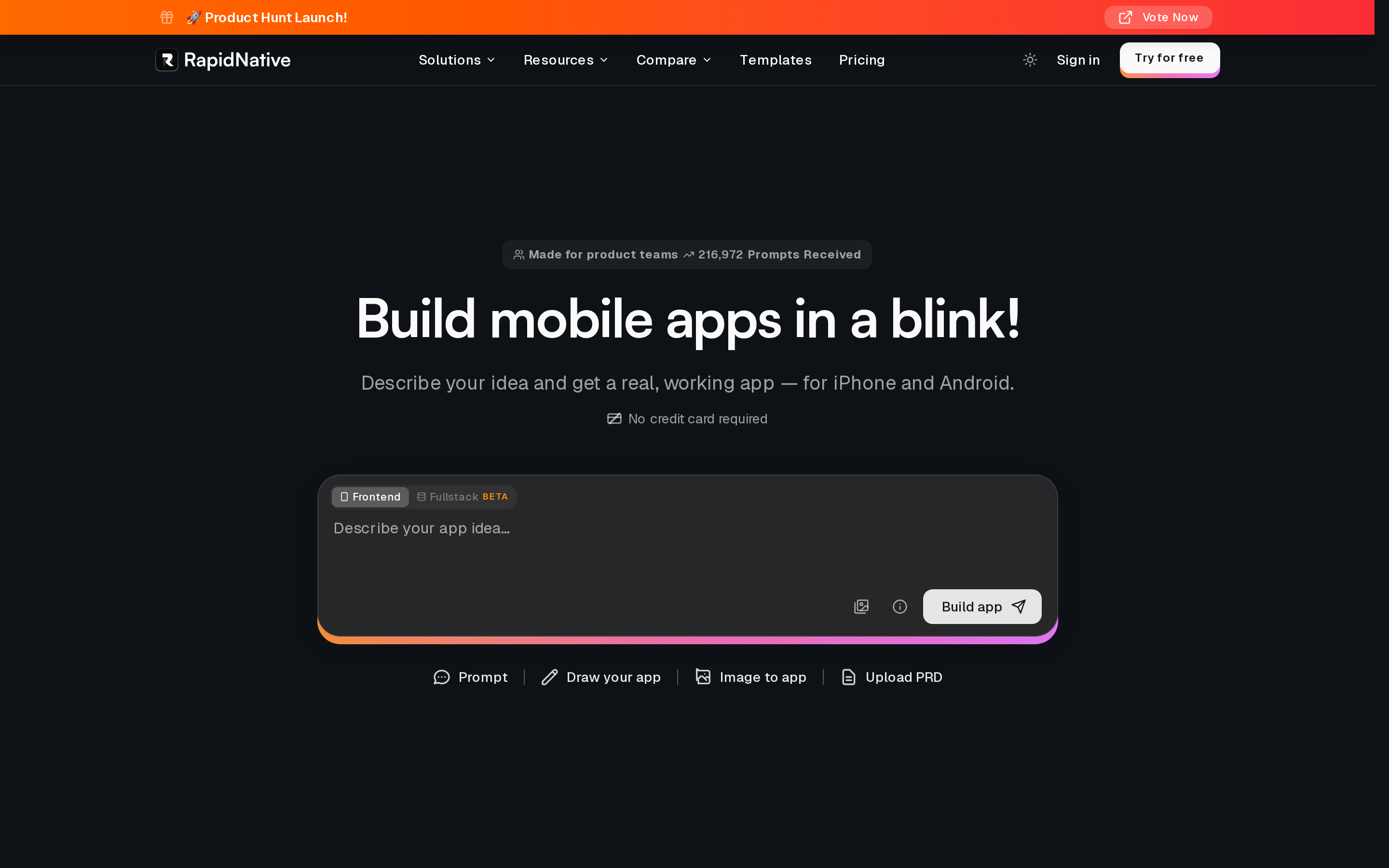 RapidNative React Native builder with collaboration features
