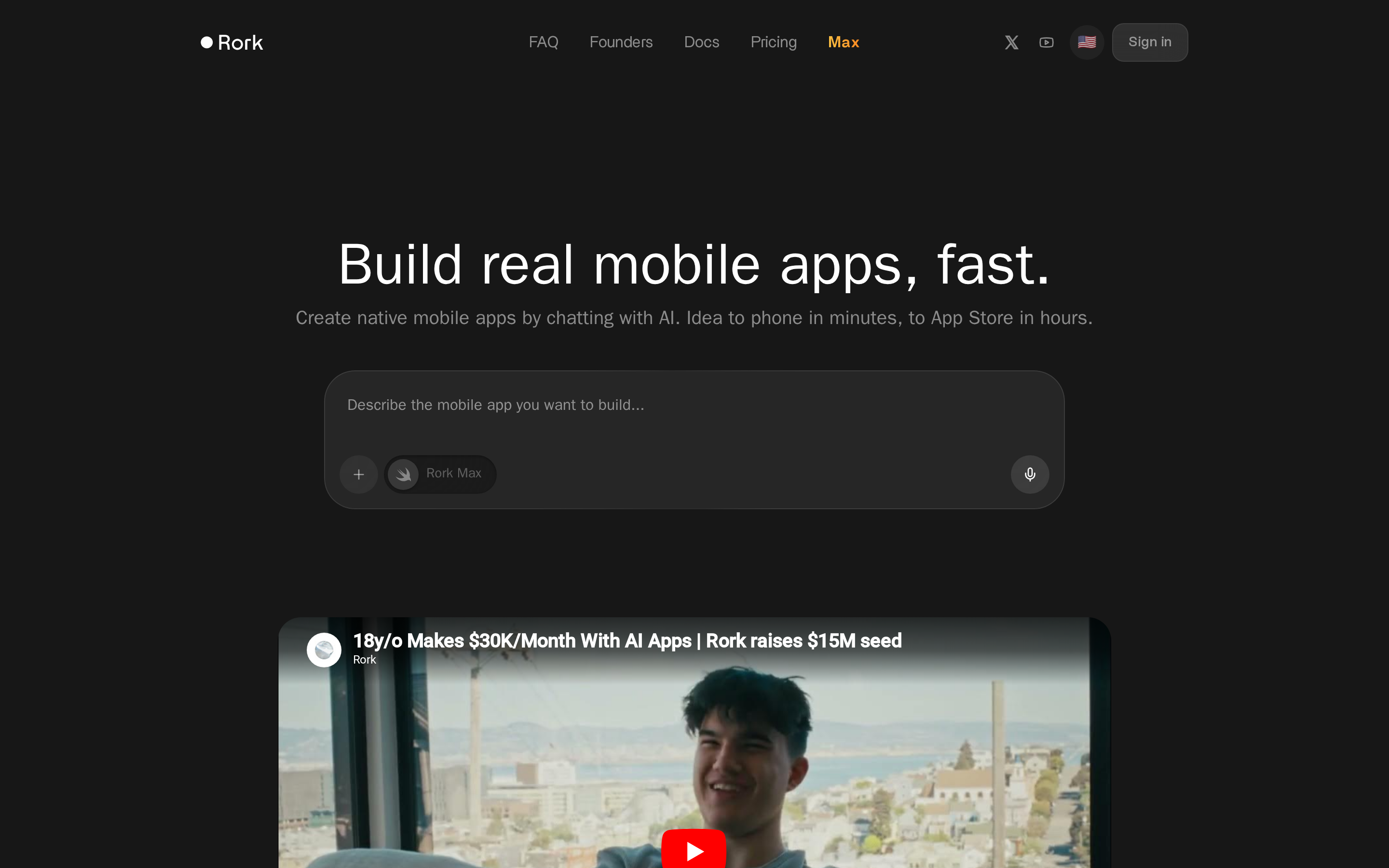 Rork chat-driven iOS and Android app builder