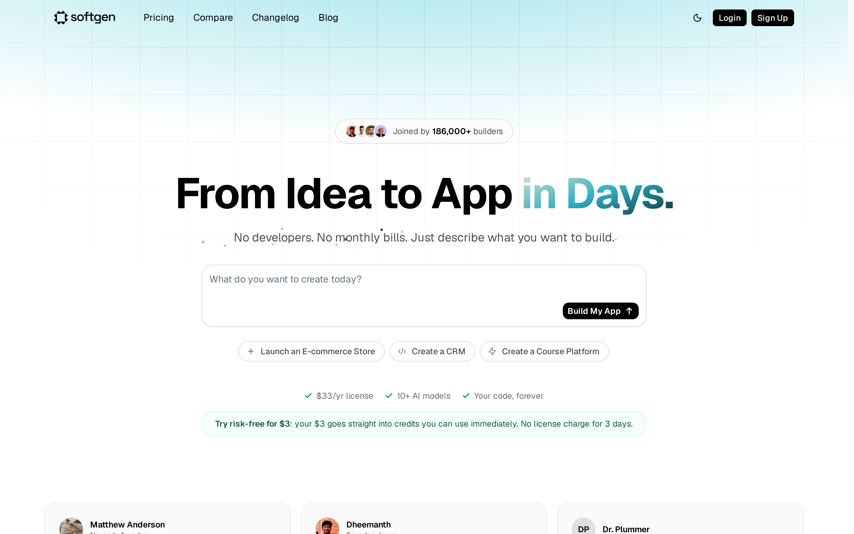 Softgen AI Next.js app builder interface