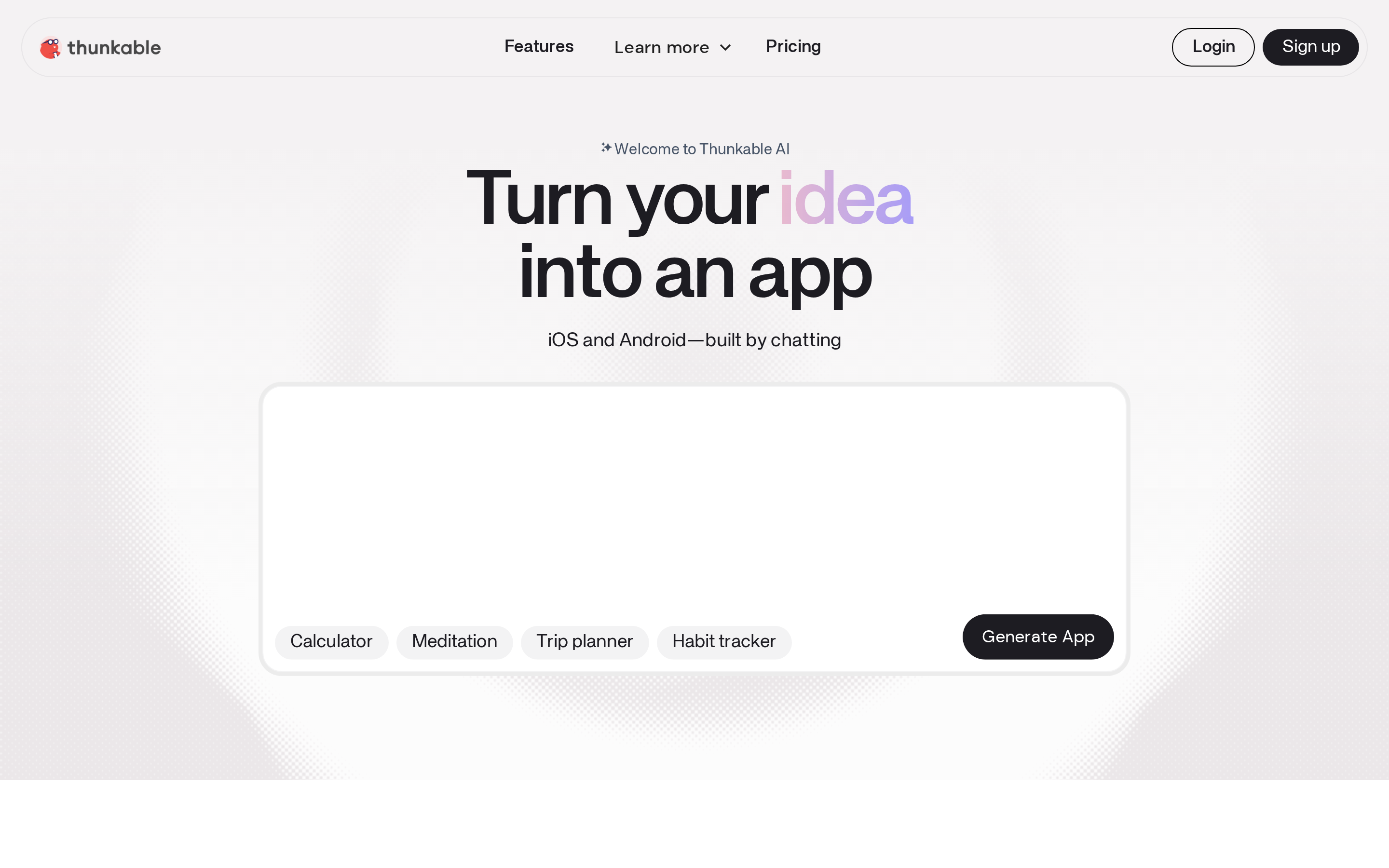 Thunkable drag-and-drop builder with visual logic for native mobile apps